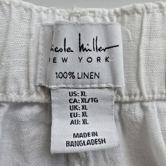 NWT Nicole Miller Cargo Jogger Linen Pants Size XL White - Picture 4 of 8